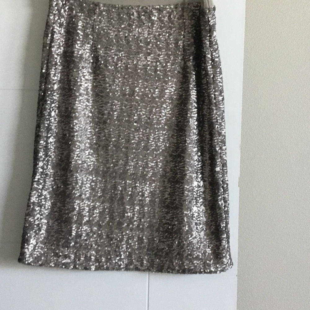 J. Jill Silver Sequin Pencil Skirt